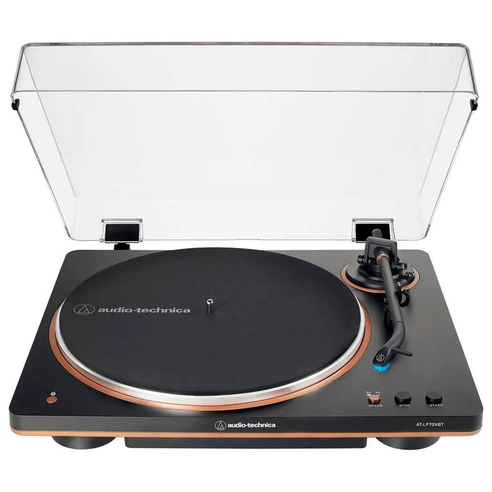Tornamesa AT-LP70XBT-BS negro y bronce vista frontal