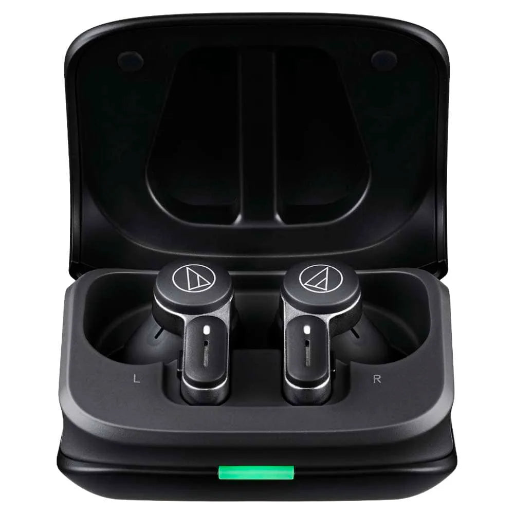 ATH-TWX7 Auriculares In-Ear inalámbricos dentro de la carcasa de carga vista frontal