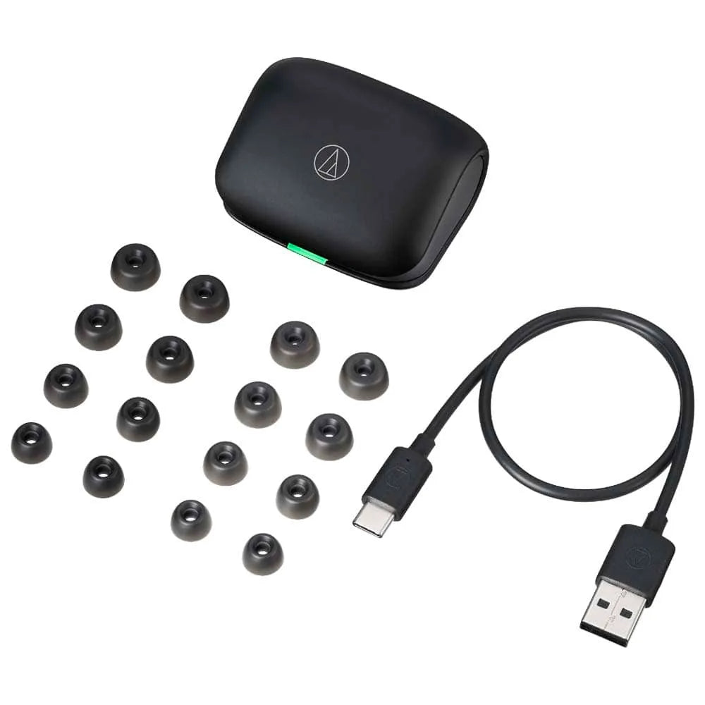 Carcasa de carga, juego de gomas de diferentes tamaños y cable USB-C