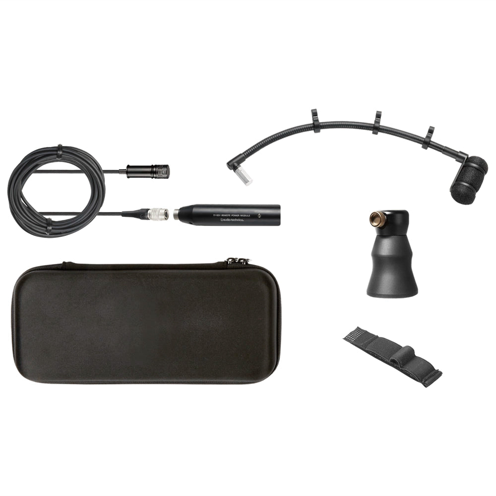 Micrófono ATM350a, estuche, soporte magnético, adaptador XLR y cable con conector HIROSE