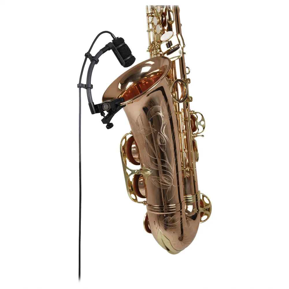 ATM350U Micrófono de condensador para instrumentos con soporte cuello de cisne de 5" montado en un clarinete